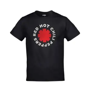 Unisex Siyah Red Hot Chili Peppers Logo Baskılı