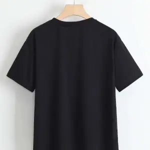 Unisex Siyah Robotik Ayıcık Baskılı Oversize Bisiklet Yaka T-shirt