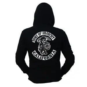 Unisex Siyah Samcro Sons Of Anarchy Sırt Baskılı Sweatshirt