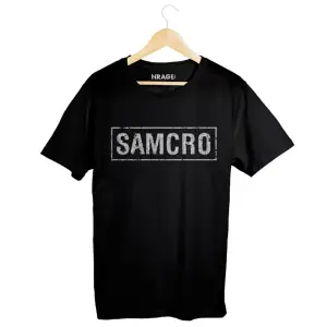Unisex Siyah Samcro Sons Of Anarchy Sırt Baskılı Tişört