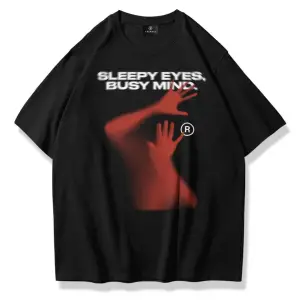 Unisex Sleepy Eyes Tshirt Siyah