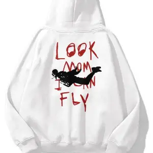 Unisex Smiley Look Mom Sweatshirt Beyaz