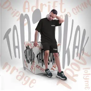 Unisex Şort Takım Dikey Letter Graphic Drawstring Waist