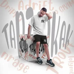 Unisex Şort Takım Ny Ci?ty Letter Graphic Drawstring Waist