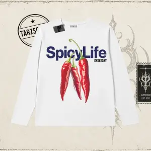 Unisex Spicylife Biskilet Yaka  Long Sleeve Beyaz