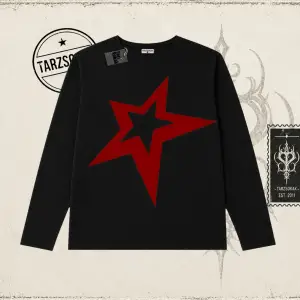 Unisex Star Biskilet Yaka  Long Sleeve Beyaz