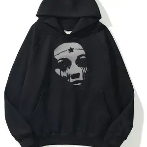 Unisex Star Face Sweatshirt Siyah