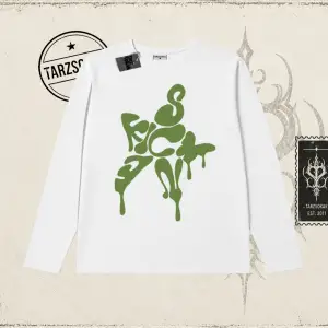 Unisex Star Sicken Biskilet Yaka  Long Sleeve Beyaz