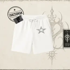 Unisex Star Stroke Unisex Şort Beyaz