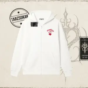 Unisex Strawberry Milk Oversize Unisex Hırka & Çeket Fermuarlı Sweatshirt Beyaz