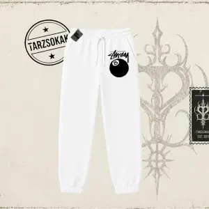 Unisex Stüssy 8Ball Unisex Jogger Eşofman Altı Beyaz