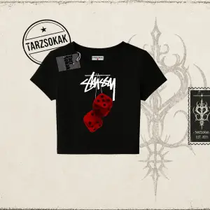 Unisex Stüssy Zar Kadın Baby Tee Beyaz