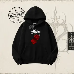 Unisex Stüssy Zar Oversize Unisex Kapşonlu Sweatshirt Beyaz