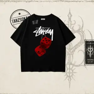 Unisex Stüssy Zar Oversize Unisex Tişört Beyaz