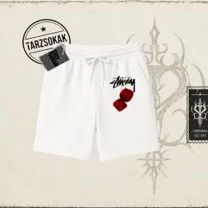 Unisex Stüssy Zar Unisex Şort Beyaz
