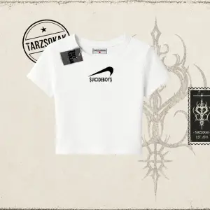 Unisex Suicedeboys Kadın Baby Tee Beyaz