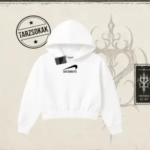 Unisex Suicedeboys Kadın Crop Kapşonlu Sweatshirt Beyaz