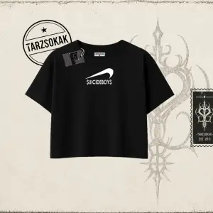 Unisex Suicedeboys Kadın Crop Tişört Beyaz