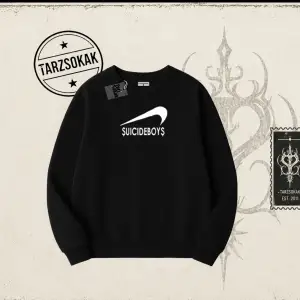 Unisex Suicedeboys Oversize Unisex Bisiklet Yaka Sweatshirt Beyaz