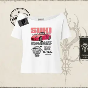Unisex Suki Fast And Furious Kadın Kayık Yaka Tişört Beyaz