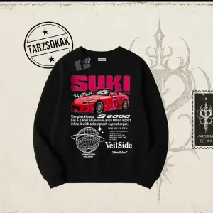 Unisex Suki Fast And Furious Oversize Unisex Bisiklet Yaka Sweatshirt Beyaz