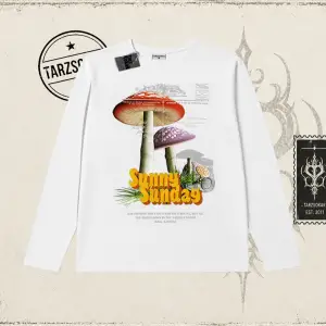 Unisex Sunny Sunday Biskilet Yaka  Long Sleeve Beyaz