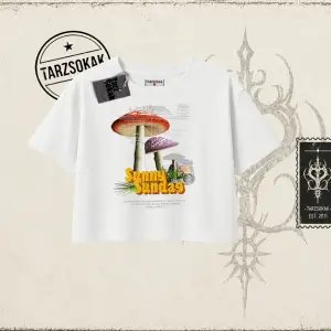 Unisex Sunny Sunday Kadın Crop Tişört Beyaz