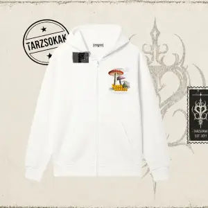 Unisex Sunny Sunday Oversize Unisex Hırka & Çeket Fermuarlı Sweatshirt Beyaz