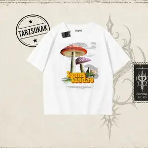 Unisex Sunny Sunday Oversize Unisex Tişört Beyaz