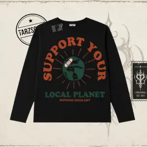 Unisex Support Your Biskilet Yaka  Long Sleeve Beyaz