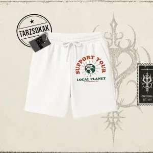 Unisex Support Your Unisex Şort Beyaz