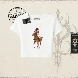 Unisex Teddy Horse Kadın Baby Tee Beyaz