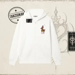 Unisex Teddy Horse Oversize Unisex Hırka & Çeket Fermuarlı Sweatshirt Beyaz