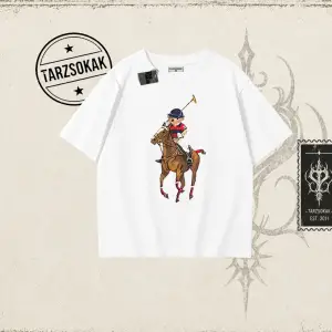Unisex Teddy Horse Oversize Unisex Tişört Beyaz