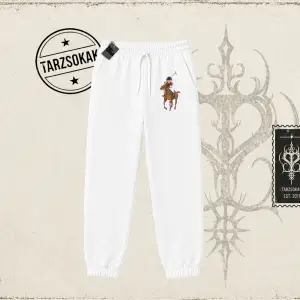 Unisex Teddy Horse Unisex Jogger Eşofman Altı Beyaz