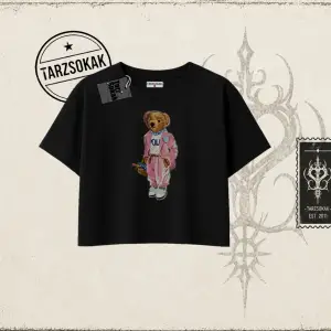 Unisex Teddy Kadın Crop Tişört Beyaz