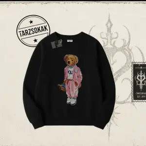 Unisex Teddy Oversize Unisex Bisiklet Yaka Sweatshirt Beyaz