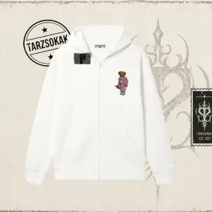 Unisex Teddy Oversize Unisex Hırka & Çeket Fermuarlı Sweatshirt Beyaz