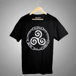 Unisex Teen Wolf Alpha Beta Omega Siyah Tişört