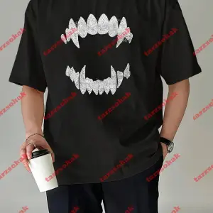 Unisex Teeth Tshirt Beyaz