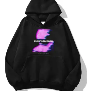 Unisex Temperature Sweatshirt Hoodie Siyah