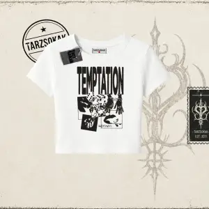 Unisex Temptation Tshirt Kadın Baby Tee Beyaz
