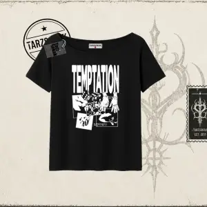 Unisex Temptation Tshirt Kadın Kayık Yaka Tişört Beyaz