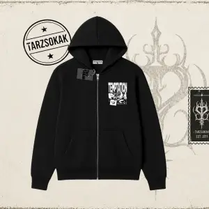 Unisex Temptation Tshirt Oversize Unisex Hırka & Çeket Fermuarlı Sweatshirt Beyaz