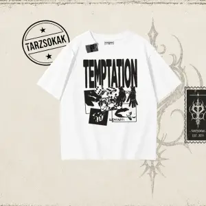 Unisex Temptation Tshirt Oversize Unisex Tişört Beyaz