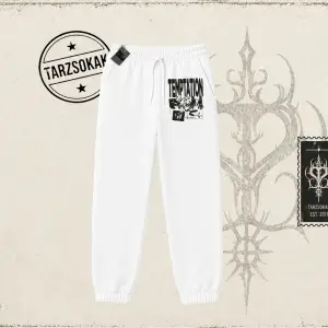 Unisex Temptation Tshirt Unisex Jogger Eşofman Altı Beyaz