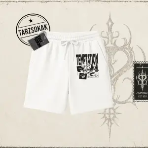 Unisex Temptation Tshirt Unisex Şort Beyaz