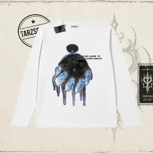 Unisex Time Flies Biskilet Yaka  Long Sleeve Beyaz