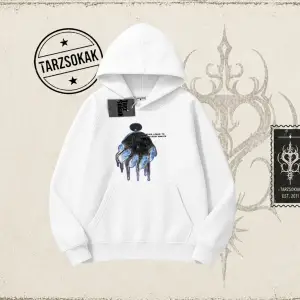 Unisex Time Flies Oversize Unisex Kapşonlu Sweatshirt Beyaz