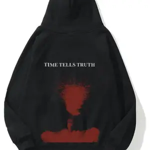 Unisex Time Tells Truth Sweatshirt Hoodie Siyah